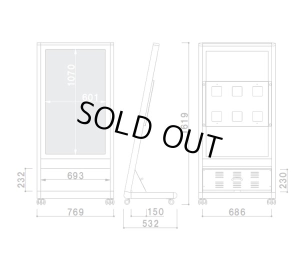 画像3: シャープ製49型ディスプレイ搭載｜屋内型デジタルサイネージ｜自立移動式タイプ｜ CM-496VTL (3)