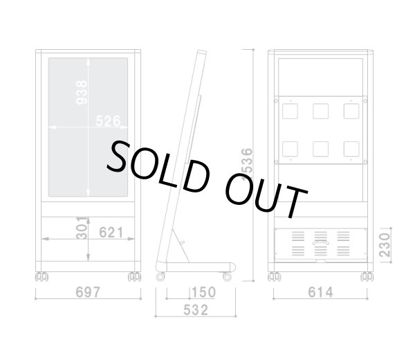 画像4: シャープ製43型ディスプレイ搭載｜屋内型デジタルサイネージ｜自立移動式タイプ｜ CM-436VTL (4)