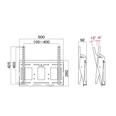 画像2: 【角度調整タイプ】（前後チルト可）〜55V型対応│総耐荷重80kg│壁掛金具│MH-653B (2)