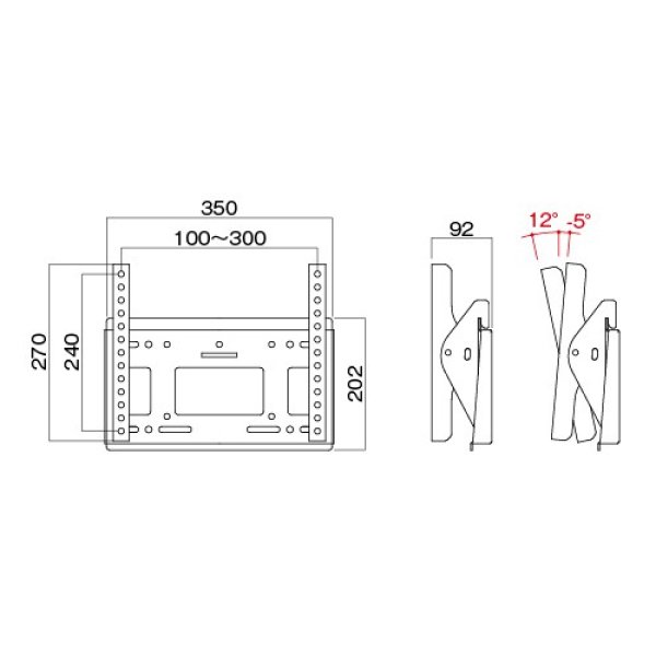 画像2: 【角度調整タイプ】（前後チルト可）〜43V型対応│総耐荷重50kg│壁掛金具│MH-453B (2)