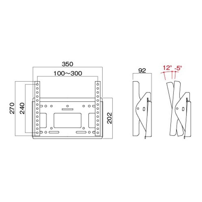 画像2: 【角度調整タイプ】（前後チルト可）〜43V型対応│総耐荷重50kg│壁掛金具│MH-453B (2)