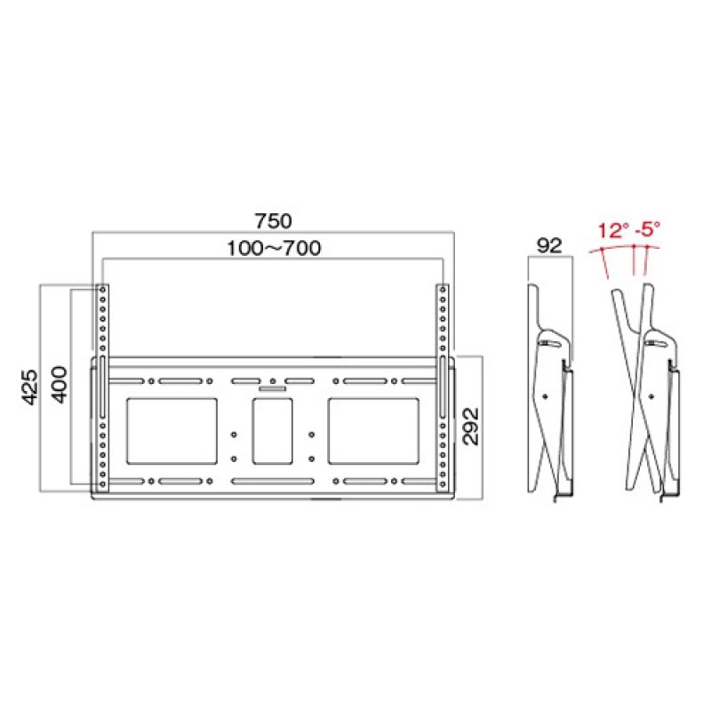 画像2: 【角度調整タイプ】（前後チルト可）〜85V型対応│総耐荷重80kg│壁掛金具│MH-853B (2)