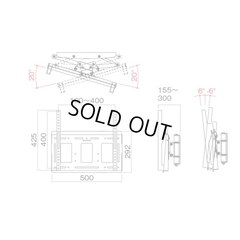 画像2: 【前後左右角度調整タイプ】〜55型│壁面取付金具│MH-655B (2)