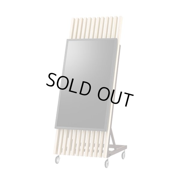 画像1: SS-HNG11-WW11│空間にもマッチングする木製サイネージスタンド｜32V〜43V型まで｜ワイトウッド (1)