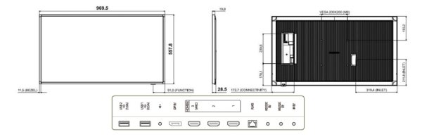 画像2: QH43C｜SAMSUNG｜43型｜700cd/㎡｜Crystal UHD Signage｜スタンダードディスプレイ｜ (2)